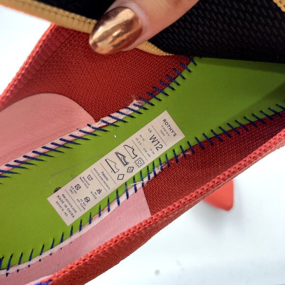 Rothy's The Point Flat in Hot Chili Red Knit Women's Washable Shoes - Size 12 - Picture 8 of 8